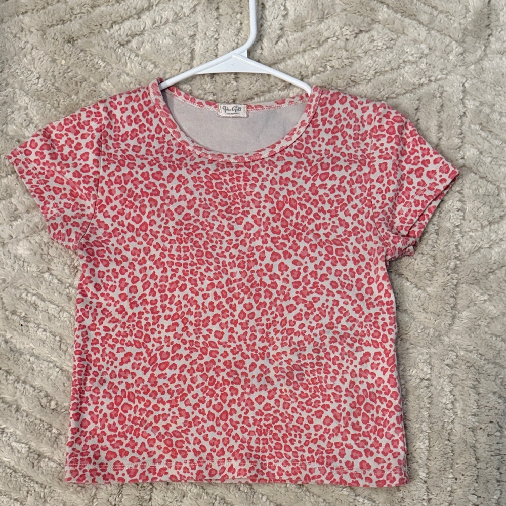 Brandy Melville Pink and Cream Leopard Top
